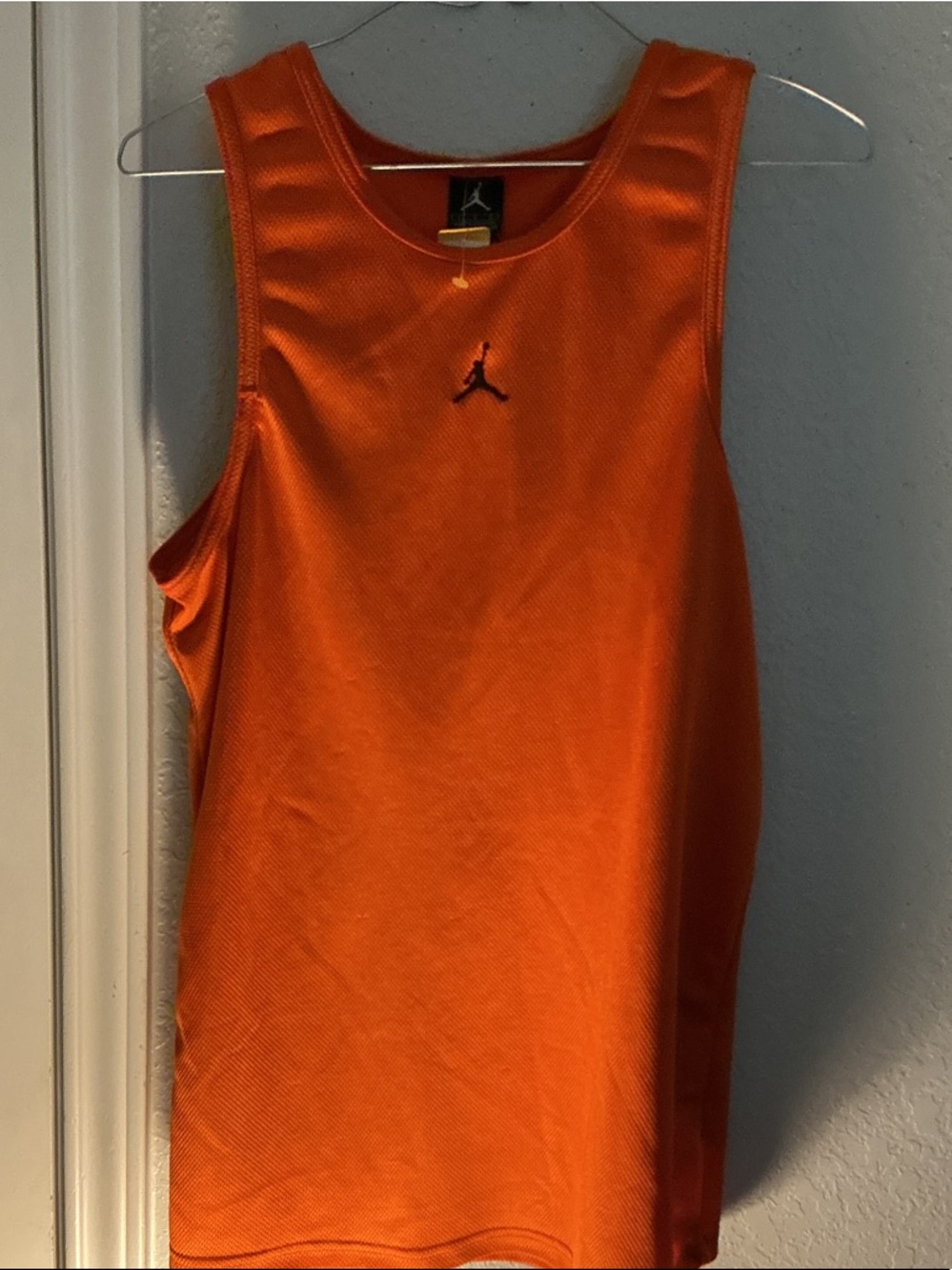 Jordan Orange Mesh Basketball Tank with Black Jumpman